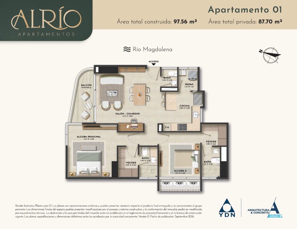 Apartamento 01 ALRÍO